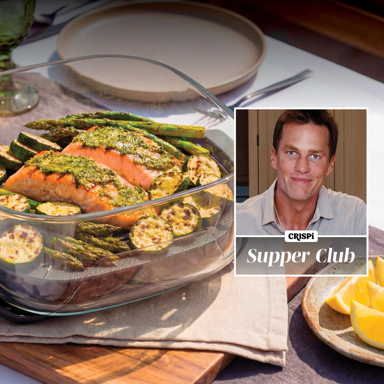 Tom Brady Pesto Salmon with Zucchini and Asparagus
