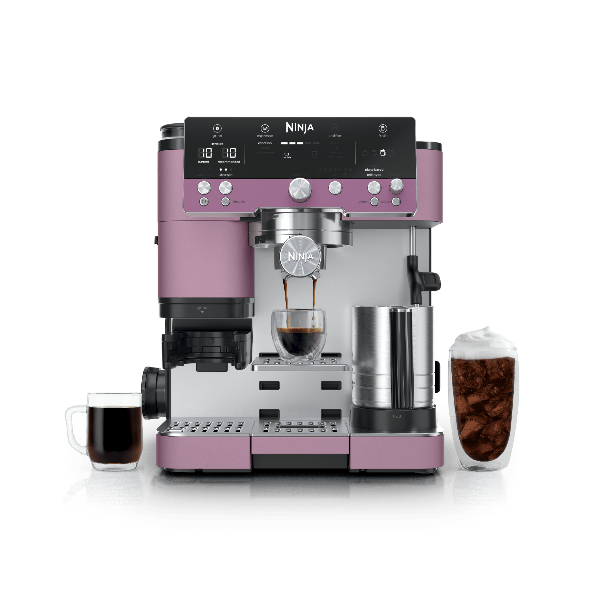 Ninja Luxe Cafe espresso machine in Raspberry Blush